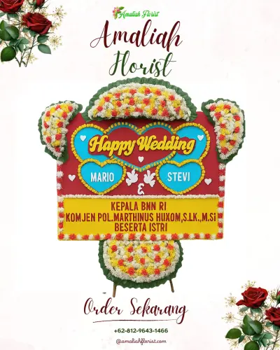 Karangan Papan Bunga Pernikahan di Bojongsari Baru